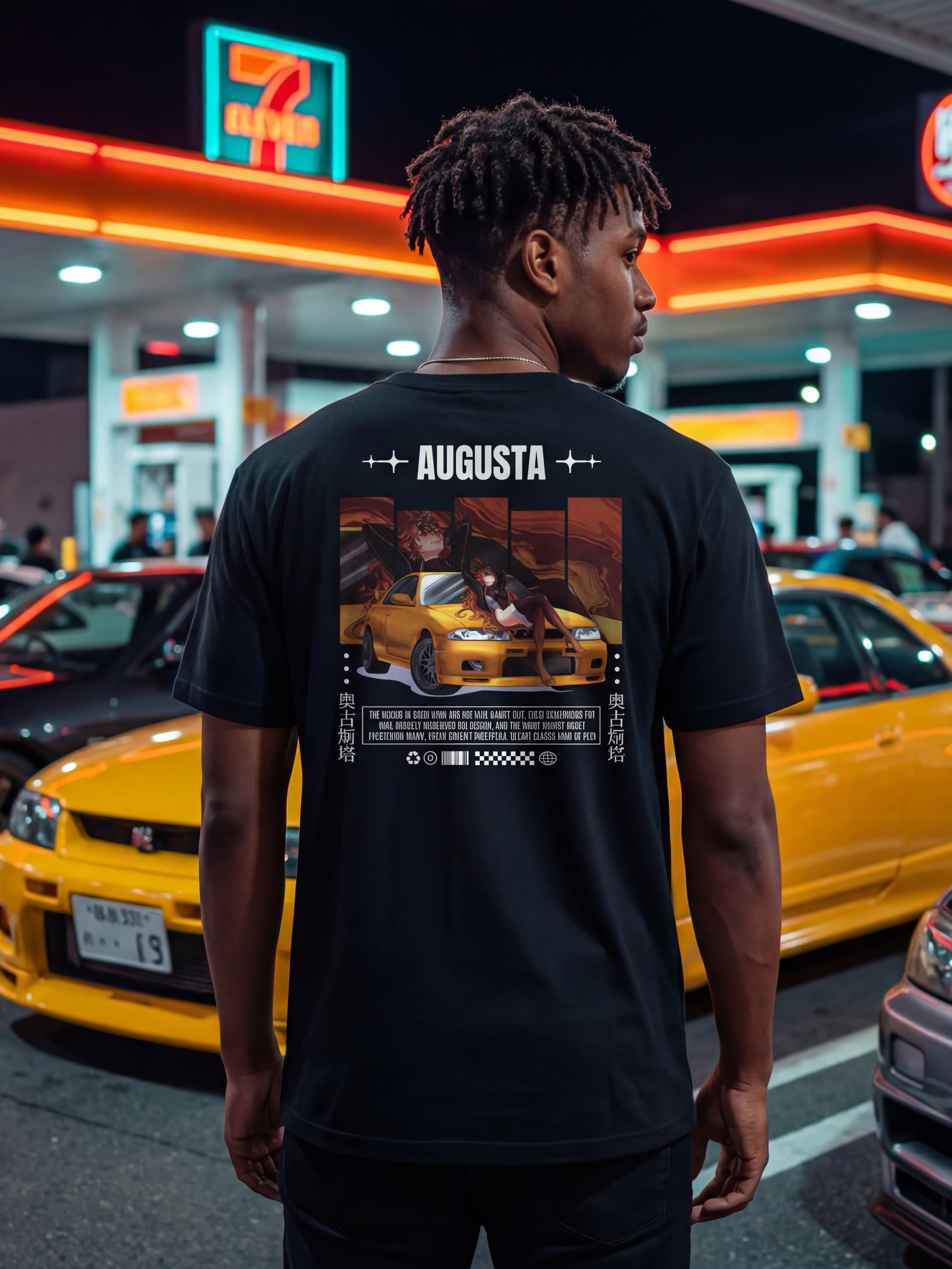 Augusta JDM T-Shirt (Dark Colors) | WuWa Anime Streetwear