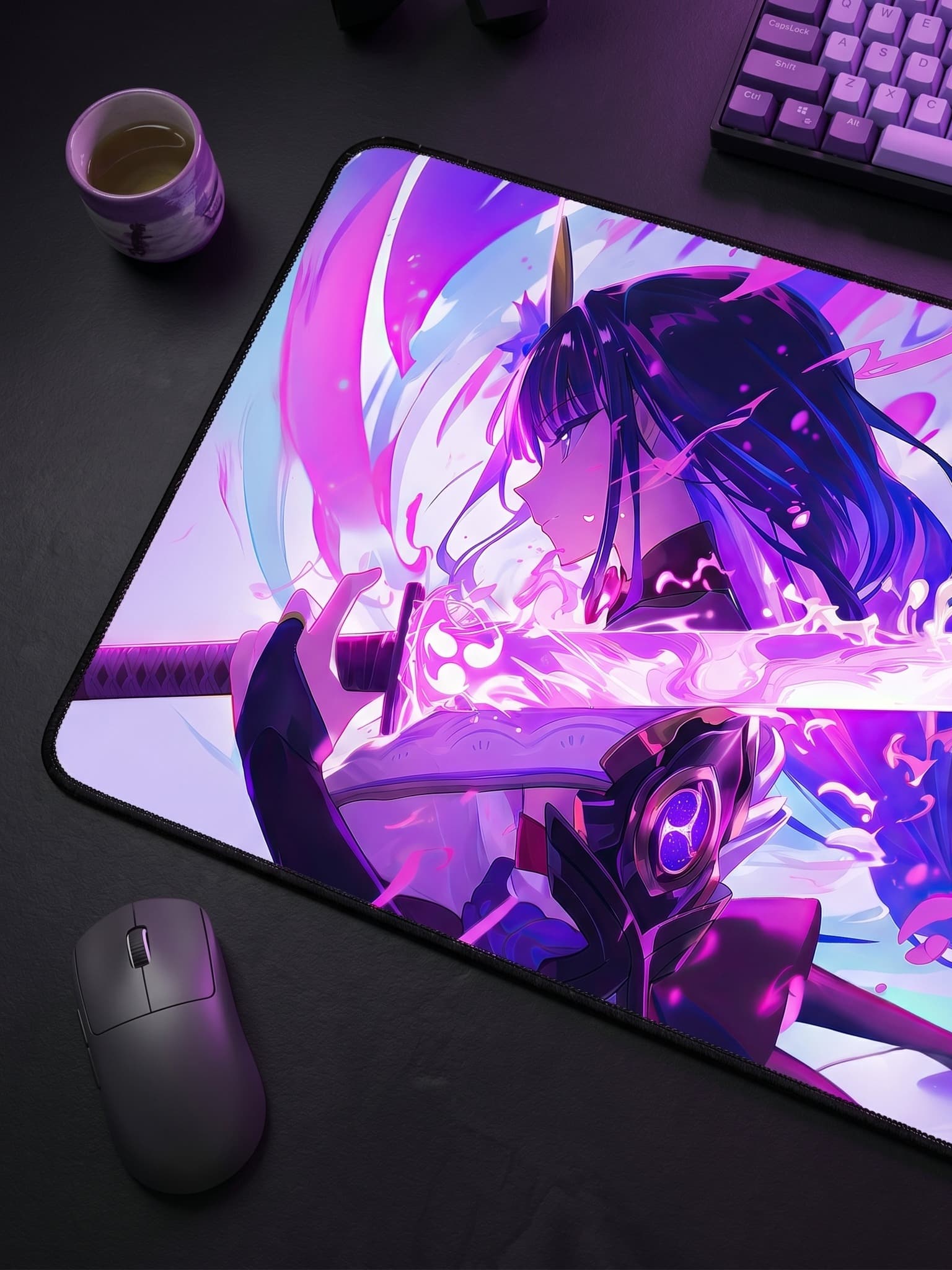 Raiden Shogun Deskmat | Genshin Impact XL Gaming Desk Pad